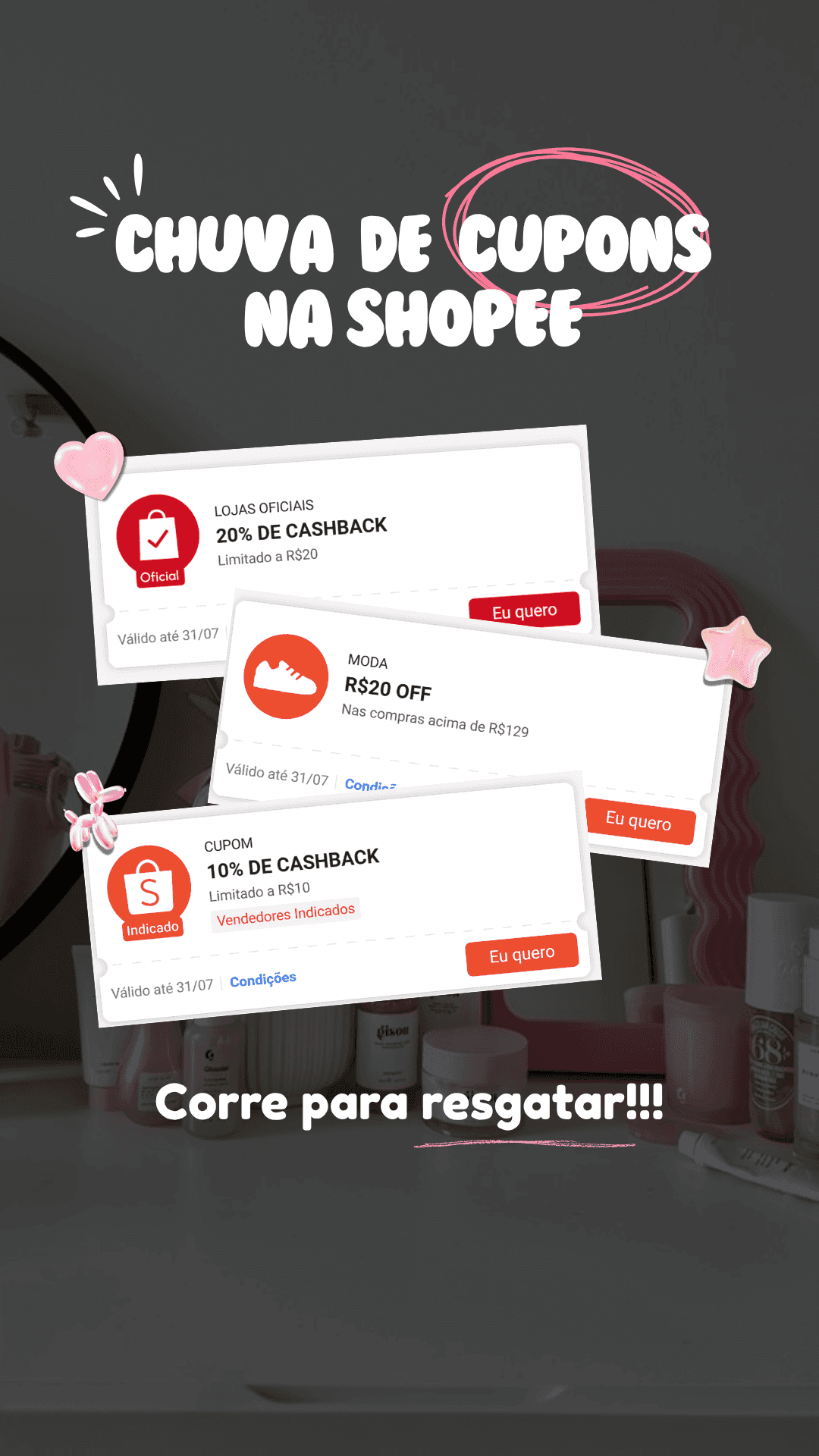 Pacote de cupons exclusivos para datas iguais