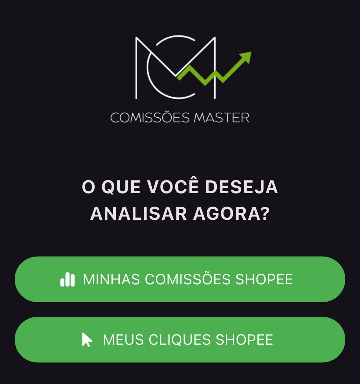 Dashboard do Comissões Master