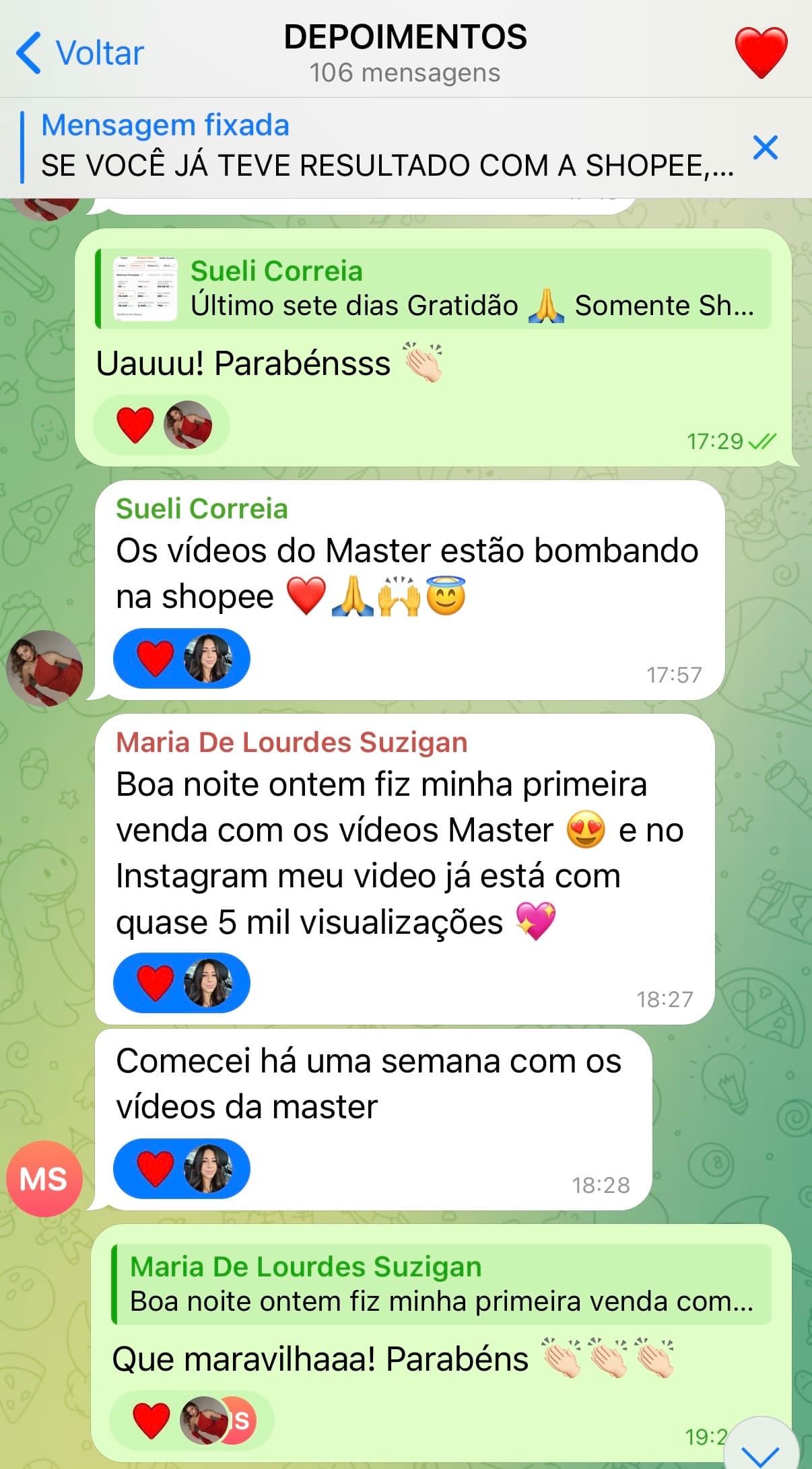 Feedback em imagem destacando aumento de conversões