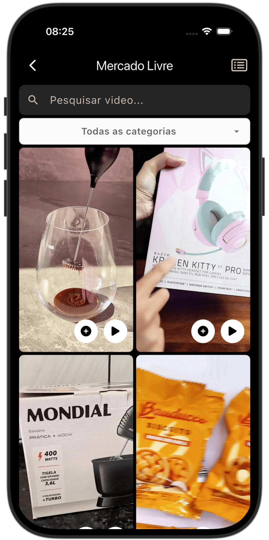 Vídeos prontos Mercado Livre